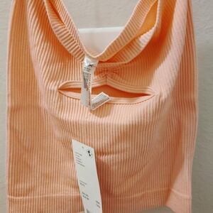 NWT Urban Outfitters Light Orange Ribbed Crop Top
